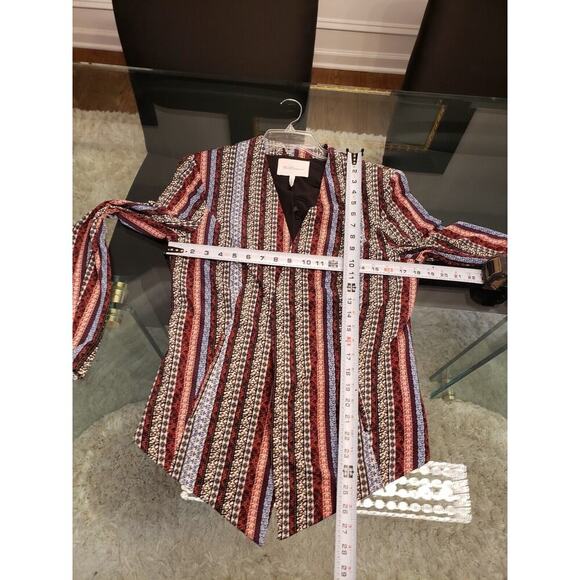 BCBGeneration Women's Multi Lined Striped Long Sleeve Open Front Blazer Size L - Picture 13 of 16